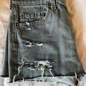 Vintage washed black Levi Shorts